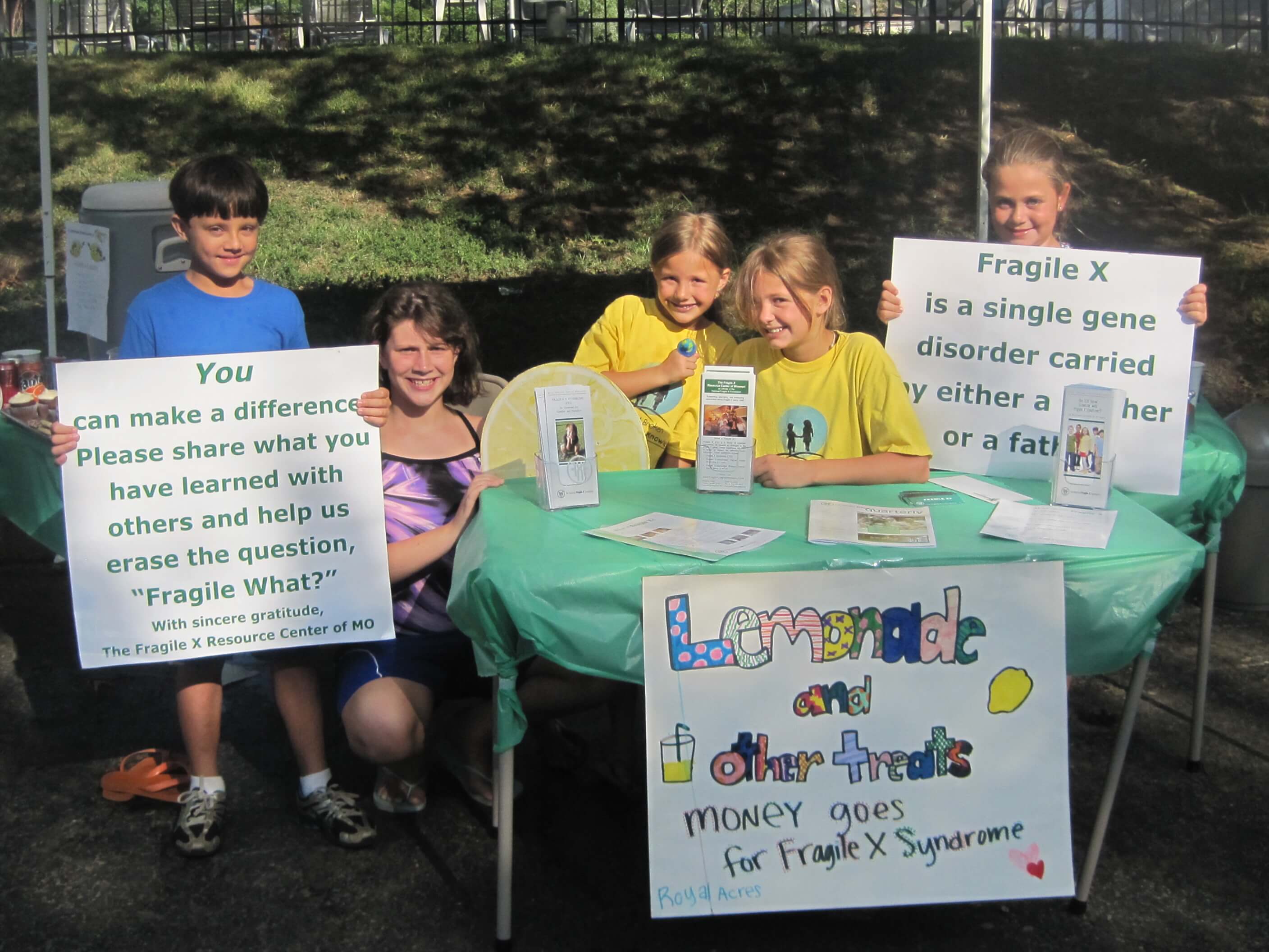 Lemonade stand fragile x fundraiser